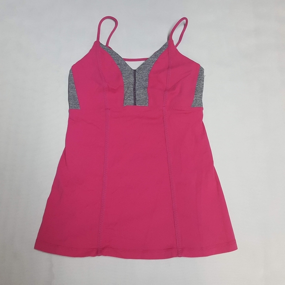 Lululemon Women's 6 Tank Top Sweetheart Pink Gray Strappy back - Picture 1 of 5